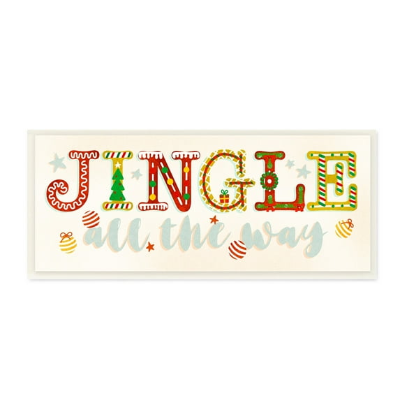 Jingle All The Way Festive Holiday Typography Inspirational Graphic Art Unframed Art Print Wall Art