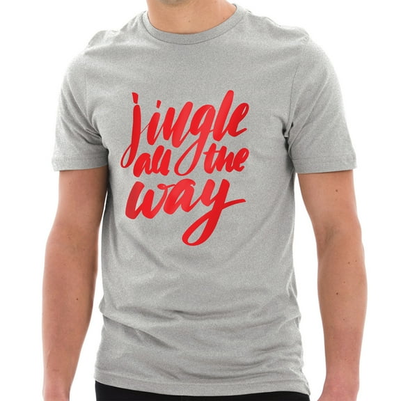Jingle All The Way Graphic Design Ring Spun Combed Cotton Short Sleeve Deluxe Jersey T-Shirt - Heather Grey 2XL