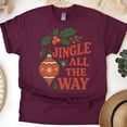 thumbnail image 1 of Jingle All The Way Graphic Tee | Ornament Shirt | Unisex Casual T-Shirt, Maroon, Size M, 1 of 6