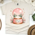 thumbnail image 1 of Jingle All The Way T-Shirt | Snow Globe Holiday Graphic Tee, Natural, Size 2XL, 1 of 6