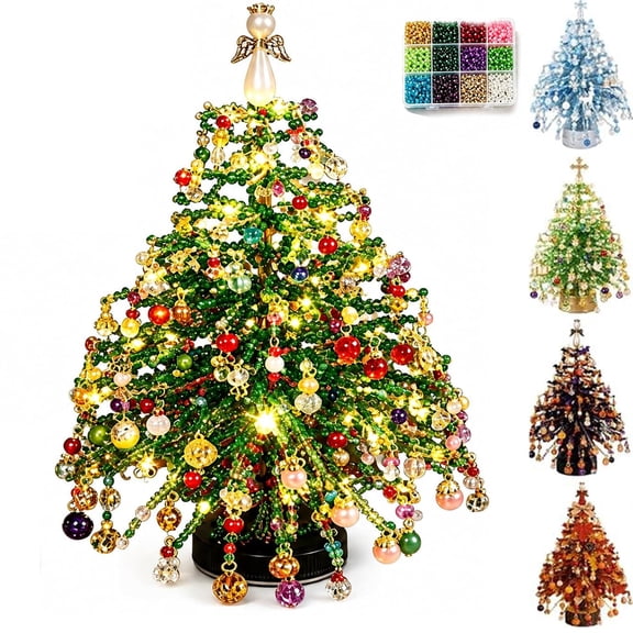 Jingle Beads Christmas Tree, DIY Crystal Ornament Kit, Sparkling Stress-Relief Handmade Decoration for Adult Holiday Home Decor