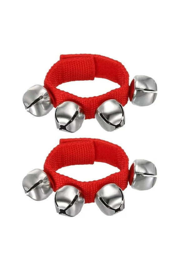 Jingle Bell Ankle Wrist Bracelet Set, 4 Metal Percussion Instrument Straps, Adjustable Party Christmas Musical Accessory, Festival Dance Performance Costume Decoration