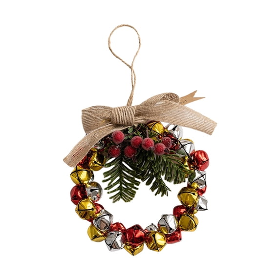 Jingle Bell Beaded Christmas Ornament Kit, Festive Wreath Style Tree Pendant, Simple Hand Assembly Holiday Supply for Family Focused DIY Crafting and Seasonal Home Tree Embellishment Projects,Golden