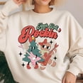thumbnail image 1 of Jingle Bell Rockin’ Christmas Sweatshirt, Retro Gingerbread Tree Holiday Pullover, Fun Sublimation Xmas Shirt, 1 of 5