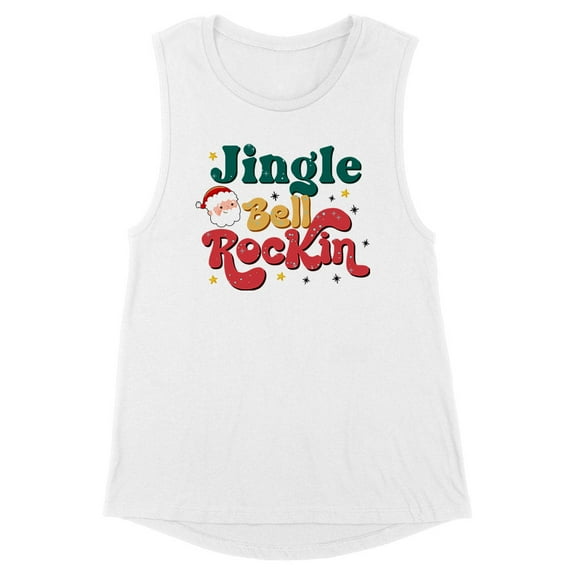 Jingle Bell Rockin' Women's Muscle Tank X-Small White