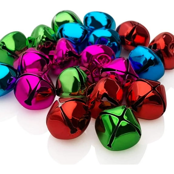 Jingle Bells 1-Inch/ 25mm Metal Craft Bells, for Holiday Home Christmas Festival Party Wedding Decoration Gifts DIY Project, 20Pcs, Color