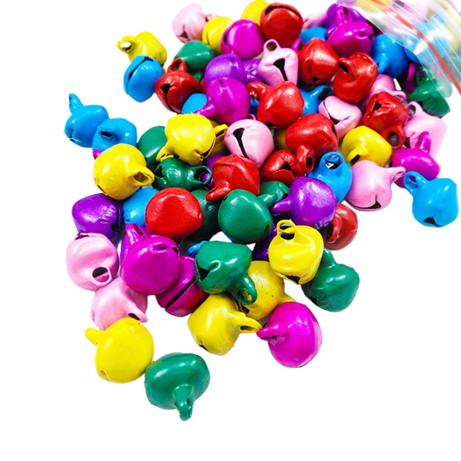 Jingle Bells, 100PCS Craft Bells Multi-Color Bulk DIY Bells for