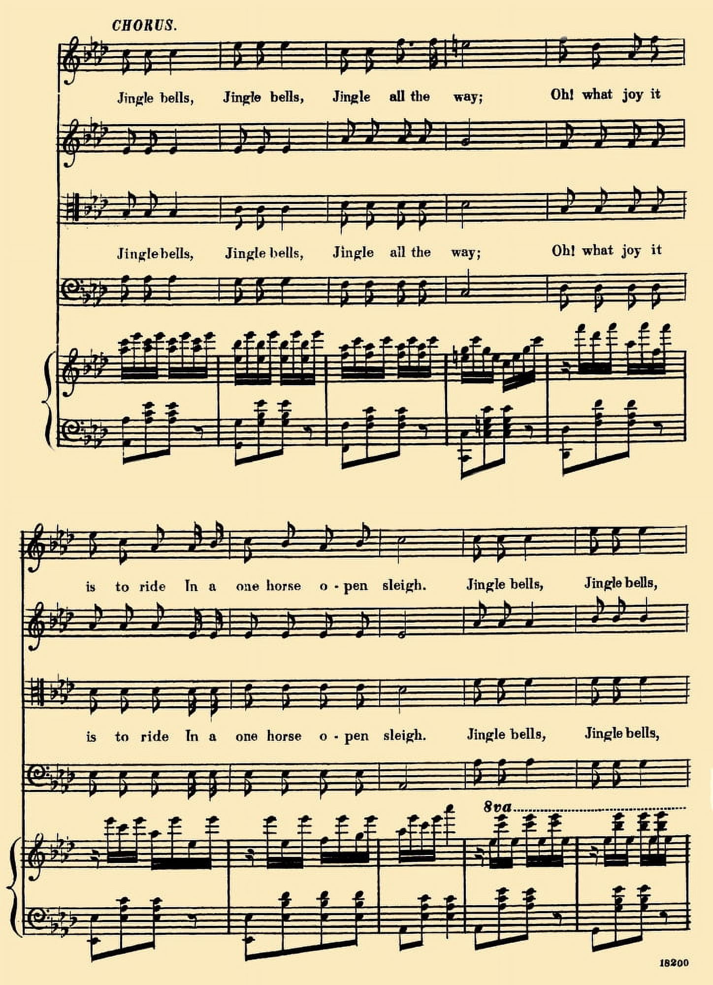Jingle Bells 2 Pierpont James (1822-1893) Canvas Art - (24 x 36)