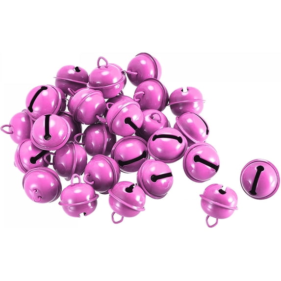 Jingle Bells, 22mm 48pcs Craft Bells for DIY Holiday Decoration, Musical Party, Home, Festival, Wedding, Rose Red