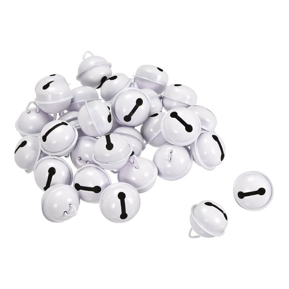 Jingle Bells, 22mm 48pcs Craft Bells for DIY Holiday Decoration, Musical Party, Wedding, White