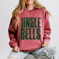 thumbnail image 1 of Jingle Bells Block Distressed - Women's Lightweight Garment Dyed Sweatshirt, 1 of 9