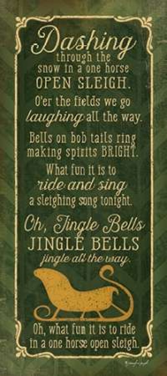 Jingle Bells Canvas Art - Jennifer Pugh (10 x 20)