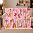 thumbnail image 1 of Jingle Jolly Joy Festive Teddy Bears Gifts Christmas, Festive Holiday Scene, Warm Flannel Blanket for Living Room and Reading Nook, Art Lovers Christmas Gift, Festive Home Decor, 1 of 9