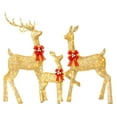 thumbnail image 1 of Jingle Joy 5FT Lighted Outdoor Christmas Deer Set – 3-Piece LED Reindeer Family with Twinkling Lights, Weather-Resistant Yard Decor with Stakes - Gold, 1 of 8