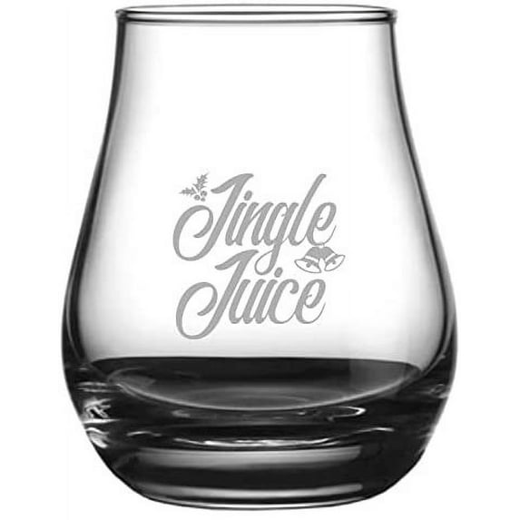 Jingle Juice Merry Christmas Etched 4.1oz Spey Dram Whisky Glass