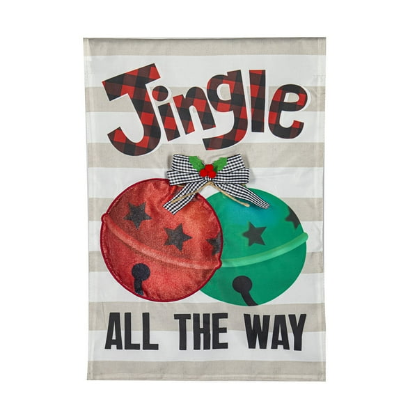 Jingle all the Way Garden Applique Flag