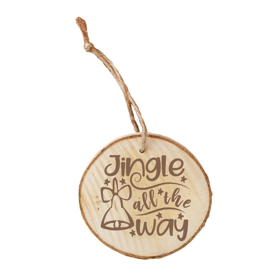 Jingle all the Way Rustic Wood Slice Ornament