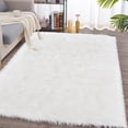 thumbnail image 1 of Jingle bears Fluffy Rug White Faux Sheepskin fur Rug 3x5 for Living Room Fuzzy Furry Washable Rug for Bedroom Nursery Room Rectangle, 1 of 6