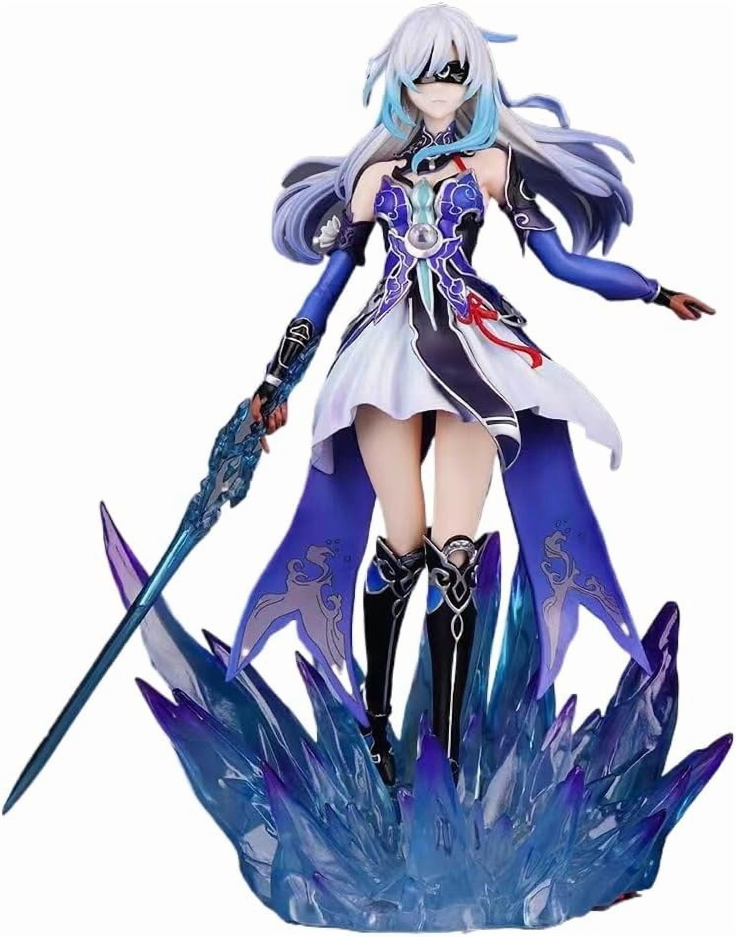 Jingliu Figure, Fighting Standing Jingliu Anime Figures 29cm/11.4inch Character Statue Model Desktop Decoration Ornament Gifts