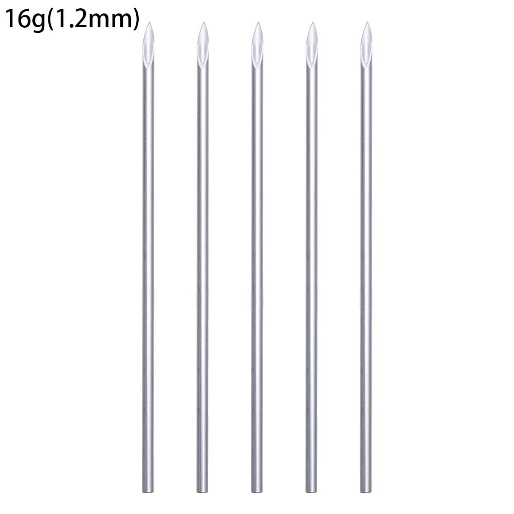 5PCS 316 Stainless Steel Disposable Body Piercing Needles, 16G(1.2MM ...