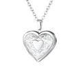 thumbnail image 1 of Jingting Heart Shaped Pendant Silver Necklace, Steel, 1 of 8