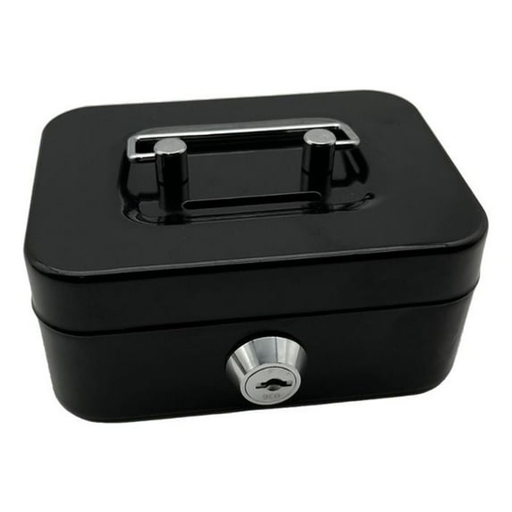 Jingting Metal Coin Saving Box with Lockable Coin Slot, Black