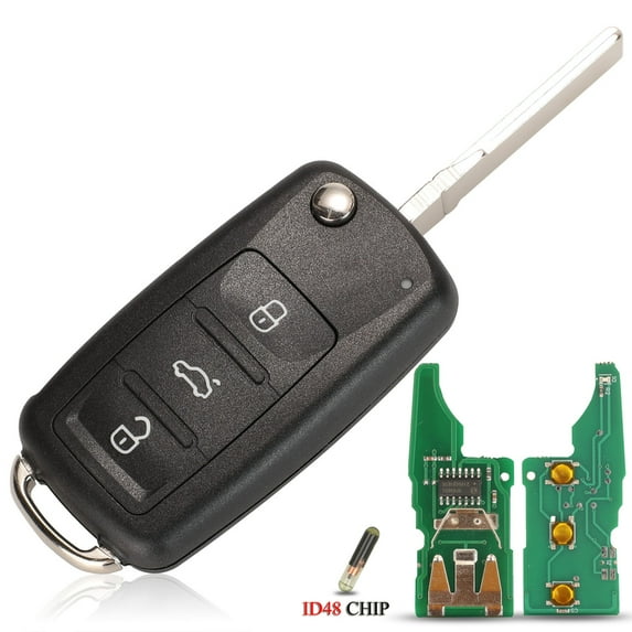 Jingyuqin 3T0837202 5K0837202AD / 202Q Remote Car Key For VW Beetle Eos Golf 6 Jetta Tiguan Seat Skoda Fabia 434Mhz ID48 Chip