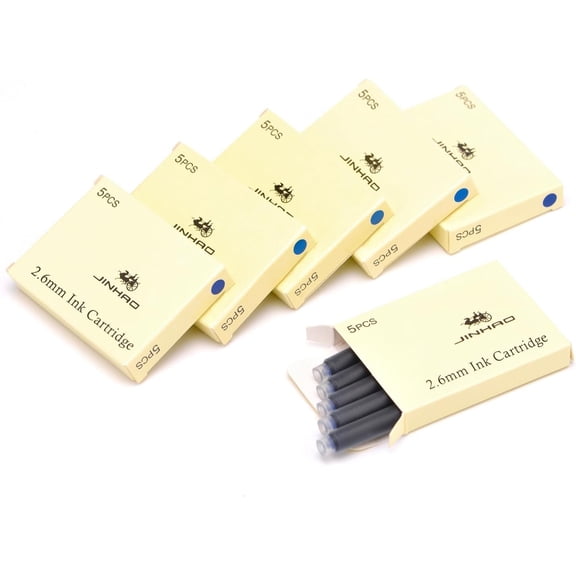 Jinhao Fountain Pen Blue Ink International Standard 2.6mm Bore Diameter Ink Refill Set of 30 count