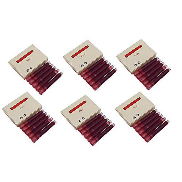 Jinhao Fountain Pen Cartridges, 30 Pack, Red Color, 2.6mm Standard Size