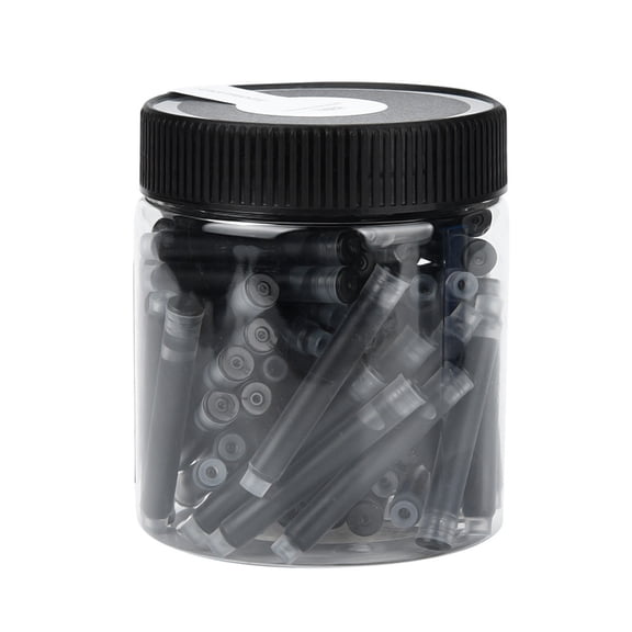 Jinhao Fountain Pen Ink Cartridge Refills Black Blue, Smooth Writing International Standard Ink Cartridges, Leak-Proof Design for Jinhao Fountain Pens Office , 80Pcs Jinhao Fountain Pen Ink (Black)