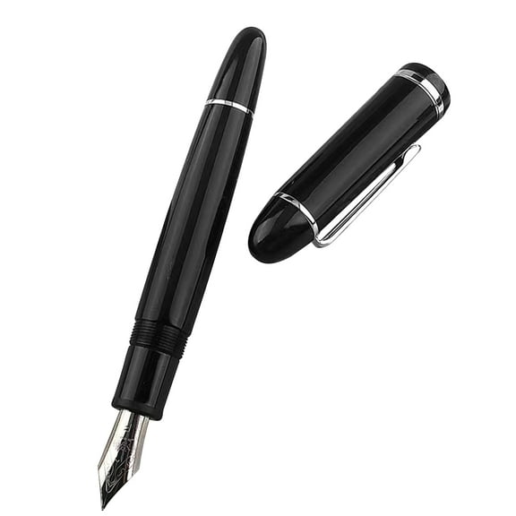 Jinhao X159 Fountain Pen Black With Silver Clip Fine Nib Acrylic Screw Cap TAPDRA Spare Part