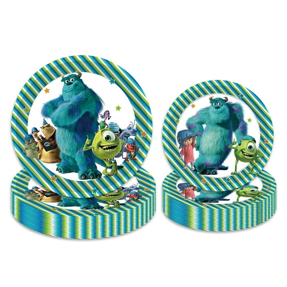 Jinhe Monster Inc Party Plates 40-Count 9-Inch and 7-Inch Ninja Master Party Tableware Set