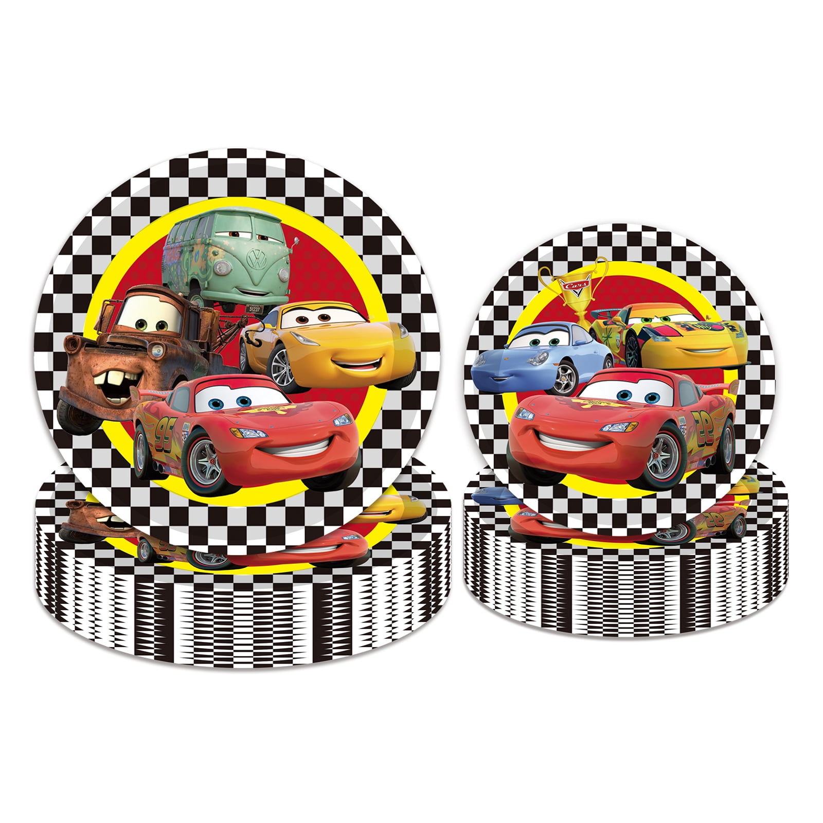 Jinhe Racing Car Party Plates 40-Count 9-Inch and 7-Inch Racing Car ...