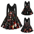 thumbnail image 1 of Jinhomg 1950s Style Cocktail Dresses for Women Christmas Long Sleeve Patchwork Dress Cute Xmas Print Rockabilly Dresses with Drawstring Orange S, 1 of 8