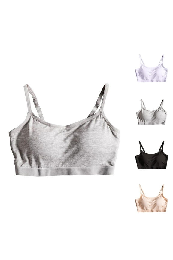 Adjustable Strap Bras for Women Soft Comfy Full Coverage Bralette Solid Color Seamless Everyday Bras Ladies Sleep Bras Black S