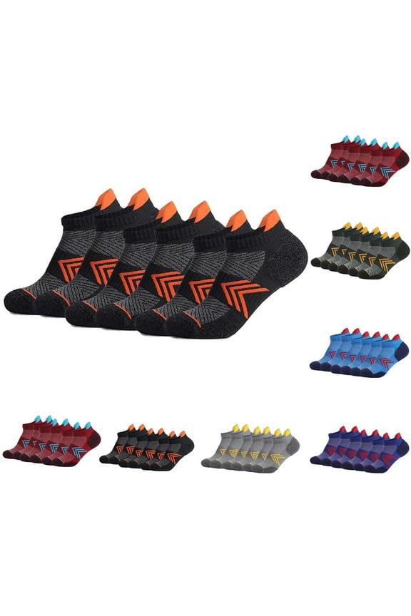 Athletic Socks for Men 6 Pairs Lightweight Comfy Moisture Wicking Sports Socks Low Cut Non Slip Outdoor Socks Training Wear Dark Blue M