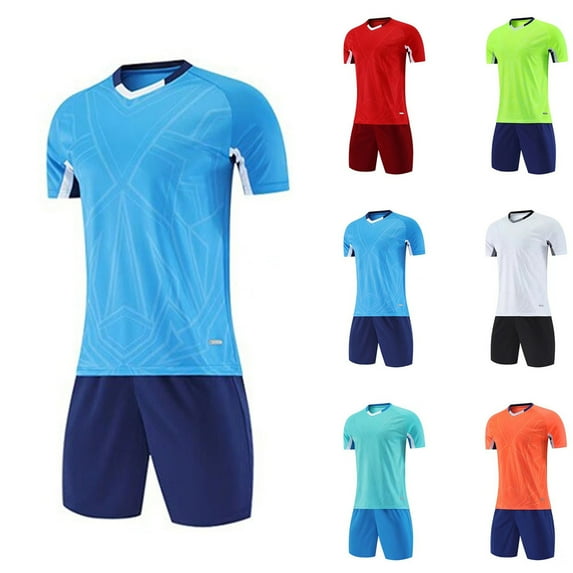 Jinhomg Athletic Uniform for Kids Slim Fit Soccer Jersey with Shorts Sets Boys Girls 2 Piece Summer Football Clothes Orange 6 Years