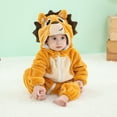 thumbnail image 1 of Jinhomg Baby Animal Hooded Romper Thermal Cozy Flannel Winter Jumpsuit Casual Long Sleeve Full Zip Bodysuit 2024 Party Cosplay Jumpsuit Spring Saving Yellow 18 Months, 1 of 10