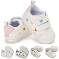thumbnail image 1 of Jinhomg Baby Girl Boy Shoes Unisex Soft Soles First Walking Sneakers Toddler Baby Slip On High-Top Crib Shoes Gold 11, 1 of 8
