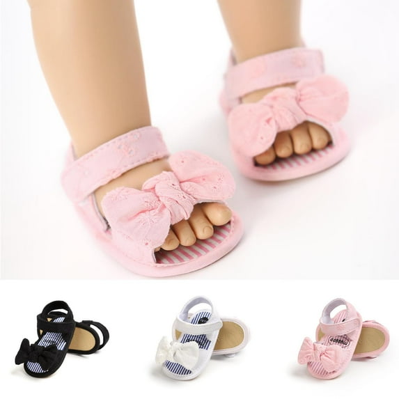 Jinhomg Baby Girls Bowknot Sandals Summer Non-Slip Soft Sole Princess Shoes Casual Summer Vacation Beach Sandals Black 13