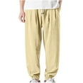 thumbnail image 1 of Jinhomg Baggy Sweatpants for Men Casual Relaxed Fit Drawstring Elastic Waist Straight Pants Athletic Solid Beam Feet Joggers Brown,XXXL, 1 of 6