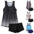 thumbnail image 1 of Jinhomg Bathing Suits for Women 2 Piece Cute Polka Dot Printed Beachwear Lightweight Casual Sleeveless Ruffle Tankini Tops with Boy Shorts Sets Spring Saving Black M, 1 of 4
