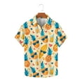 thumbnail image 1 of Jinhomg Beach Shirt for Men Novelty Funny Tropical Fruit Graphic Hawaiian Shirt Casual Loose Short Sleeve Button Down Summer Vacation Shirts 90 Percent off Clearance Sale Orange L, 1 of 5