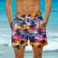 thumbnail image 1 of Jinhomg Beach Swim Trunks for Men Fashion Hawaiian Palm Tree Print Vacation Swimsuits Casual Comfy Elastic Drawstring Waist Board Shorts with Pockets Holiday Sales Multicolor XXXXL, 1 of 6