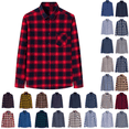 thumbnail image 1 of Jinhomg Big And Tall Men'S Long Sleeves Button-Up Shirt Wrinkle Free Plaid Shirts Casual Cotton Shirt With Pocket Light Blue,S, 1 of 5