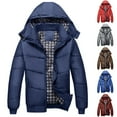 thumbnail image 1 of Jinhomg Big And Tall Winter Coats for Men Puffer Jacket with Removable Hood Warm Padded Hooded Down Coat Fashion Windproof Outerwear Red,S, 1 of 6