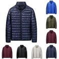 thumbnail image 1 of Jinhomg Big And Tall Winter Jackets for Men Lightweight Hooded Down Jacket Warm Insulated Padded Bubble Puffer Coats Outwear Gray,XXXL, 1 of 7