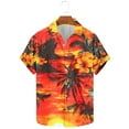 thumbnail image 1 of Jinhomg Big and Tall Beach Shirt for Men Casual Tropical Print Hawaiian Shirt Lightweight Comfy Button Down Lapel Collar Vacation Shirts Holiday Clearance Sale Multicolor S, 1 of 5