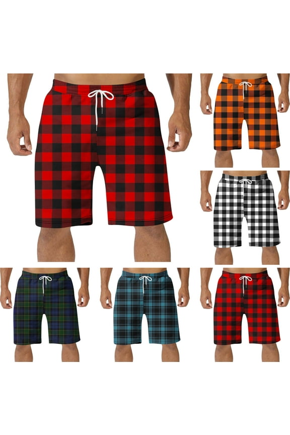 Big And Tall Casual Shorts For Men Relaxed Fit Comfy Elastic Waist Short Pant Plain Plaid Print Sleepwear With Drawstring Sales Today Orange XXXL