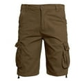 thumbnail image 1 of Jinhomg Big And Tall Cotton Shorts for Men Casual Elastic Waist Cargo Shorts Loose Fit Summer Outdoor Hiking Fishing Shorts with Multi Pockets Khaki M, 1 of 7